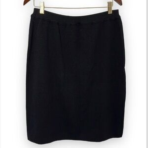 Adolfo Collectibles Lambs Wool Blend Sweater Skirt Black size XL Knee Length